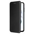 Samsung Galaxy S21 FE 5G Etui z Klapką - Włókno Węglowe - Czarne