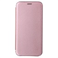 Etui z Klapką - Włókno Węglowe - Samsung Galaxy S22+ 5G - Różowe Złoto