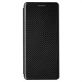 Sony Xperia 1 III Etui z Klapką - Włókno Węglowe - Czarne