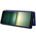 Sony Xperia 1 IV Etui z Klapką - Włókno Węglowe - Błękit