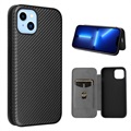 iPhone 14 Max Etui z Klapką - Włókno Węglowe