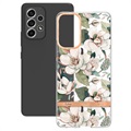 Etui Flower Series z TPU - Samsung Galaxy A53 5G - Zielona Gardenia