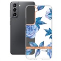 Etui Flower Series z TPU - Samsung Galaxy S22 5G - Niebieska Piwonia