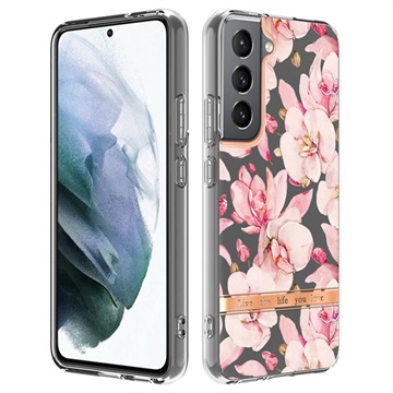 Etui Flower Series z TPU - Samsung Galaxy S22 5G - Różowa Gardenia