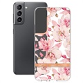 Etui Flower Series z TPU - Samsung Galaxy S22 5G - Różowa Gardenia