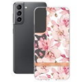 Etui Flower Series z TPU - Samsung Galaxy S22 5G - Różowa Gardenia