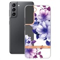 Etui Flower Series z TPU - Samsung Galaxy S22 5G - Fioletowa Begonia