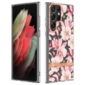 Etui Flower Series z TPU - Samsung Galaxy S22 Ultra 5G - Różowa Gardenia