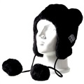 Zestaw Słuchawkowy z Bluetooth w Miękkiej Czapce Fluffy Beanie Hat - Czarny