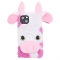 iPhone 13 Mini Etui Hybrydowe Fluffy Plush - Róż Krowa