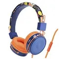 Składane Słuchawki Nauszne Stereo B2 dla Dzieci - 3.5mm - Pomarańczowo-Niebieskie