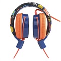Składane Słuchawki Nauszne Stereo B2 dla Dzieci - 3.5mm - Pomarańczowo-Niebieskie