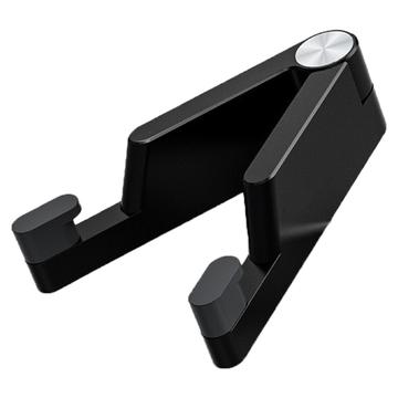 Składany uchwyt na telefon ze stopu aluminium do smartfonów/tabletów 4-7" - czarny