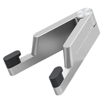 Składany uchwyt na telefon ze stopu aluminium do smartfonów/tabletów 4-7" - srebrny