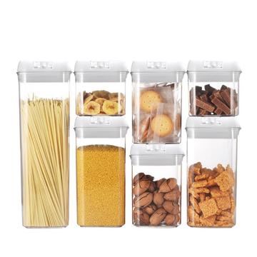 Pojemniki do przechowywania żywności - 500ml, 800ml, 1200ml, 1900ml - 7 sztuk - Biały