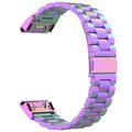 Garmin QuickFit 26mm / Garmin Fenix 7X / 7X Pro / 6X Pasek ze stali nierdzewnej z 3 koralikami - wielokolorowy
