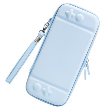 Nintendo Switch Jednokolorowe etui ochronne ze skóry PU Odporna na wstrząsy przenośna torba do przechowywania - Sky Blue