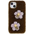 iPhone 14 Etui z TPU Seria Fluffy Flower - Brąz