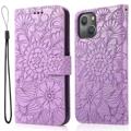 Flowers iPhone 14 Etui z Portfelem - Fioletowy