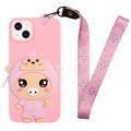 iPhone 14 Plus Etui z TPU z Zamkiem Błyskawicznym Cartoon Design