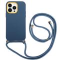 iPhone 14 Pro Max 360 Hybrydowe Etui z Smyczą - Błękit