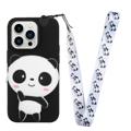 iPhone 14 Pro Max Etui z TPU z Zamkiem Błyskawicznym Cartoon Design - Panda