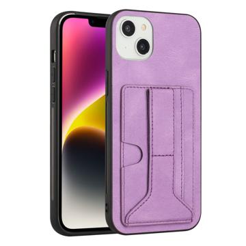 Pokryte Etui YB do iPhone 14 z Podstawką i Uchwytem na Karty - Fioletowe