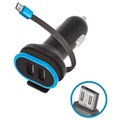Ładowarka samochodowa microUSB z 2xUSB Forever CC-02 - 3A - Czarna
