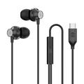 Przewodowe słuchawki douszne Forever EP-02 USB-C - czarne