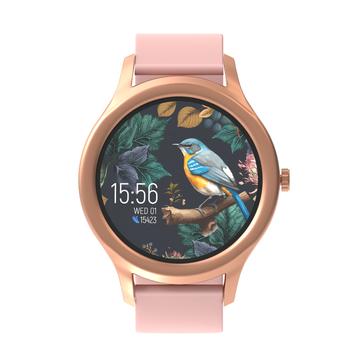 Forever ForeVive 3 SB-340 wodoodporny smartwatch - silikonowy i magnetyczny pasek siatkowy - różowe złoto