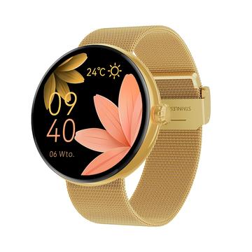 Forever Forevive 5 SB-365 Modny smartwatch dla kobiet - Siatkowy pasek - Złoty