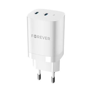 Ładowarka ścienna Forever TC-05-35CC 35W GaN - 2xUSB-C, Power Delivery, Quick Charge - biała