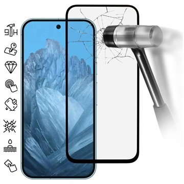 Google Pixel 9/9 Pro Osłona na Cały Wyświetlacz z Hartowanego Szkła - Czarna Krawędź