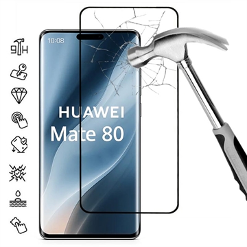 Huawei Mate 80 Pełna okładka szkło hartowane na ekran - 9H - czarna krawędź