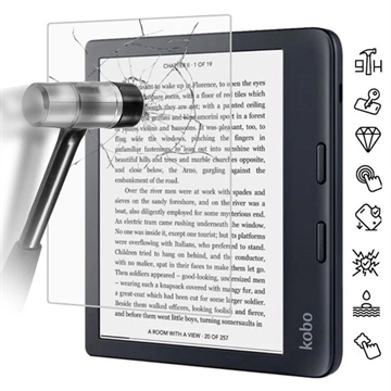 Kobo Libra 2 Szkło Hartowane Ochronne Full Cover na Ekran - Transparentny