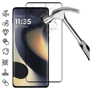 Motorola Edge (2025) Pełna okładka szkło hartowane na ekran - 9H - czarna krawędź