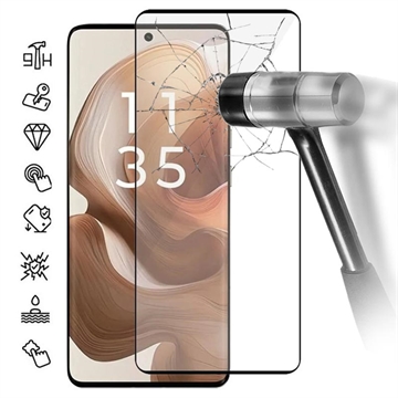 Motorola Edge 50 Osłona na Cały Wyświetlacz z Hartowanego Szkła - Czarna Krawędź