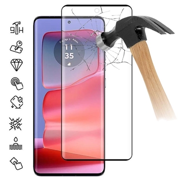 Osłona na Cały Wyświetlacz z Hartowanego Szkła Motorola Edge 50 Pro/50 Ultra/50 Fusion - Czarna Krawędź