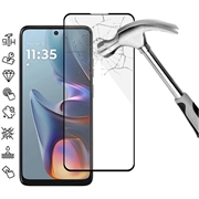 Osłona na Cały Wyświetlacz z Hartowanego Szkła Motorola Moto E15 - Czarna Krawędź