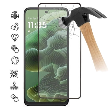 Motorola Moto G35 Osłona na Cały Wyświetlacz z Hartowanego Szkła - Czarna Krawędź