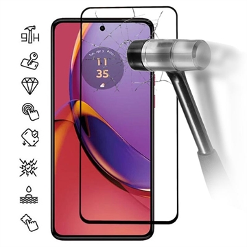 Osłona na Cały Wyświetlacz z Hartowanego Szkła Motorola Moto G84 - Czarna Krawędź