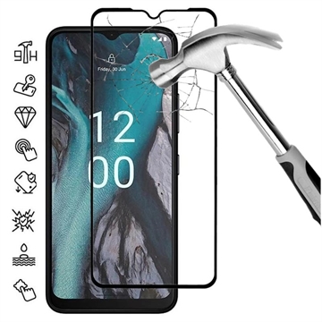 Osłona na Cały Wyświetlacz z Hartowanego Szkła Nokia C22 - Czarna Krawędź