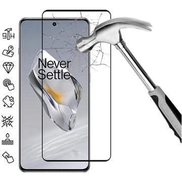 OnePlus 12 Osłona na Cały Wyświetlacz z Hartowanego Szkła - Czarna Krawędź