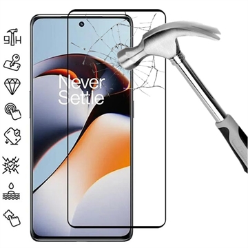 Osłona na Cały Wyświetlacz z Hartowanego Szkła OnePlus 12R/Ace 3 - Czarna Krawędź