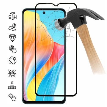 Osłona na Cały Wyświetlacz z Hartowanego Szkła Oppo A58 4G - Czarna Krawędź
