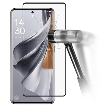 Oppo Reno10 Szkło Hartowane - 9H Ochronne Full Cover na Ekran - Czarna Krawędź