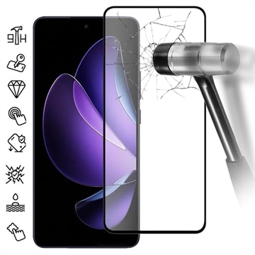 Osłona na Cały Wyświetlacz z Hartowanego Szkła Oppo Reno13 F - Czarna Krawędź