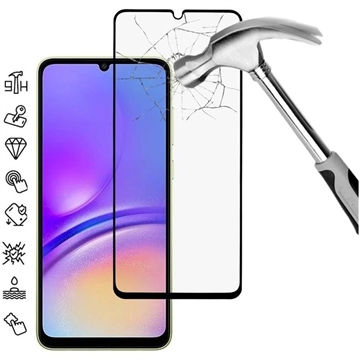 Samsung Galaxy A06 Osłona na Cały Wyświetlacz z Hartowanego Szkła - Czarna Krawędź