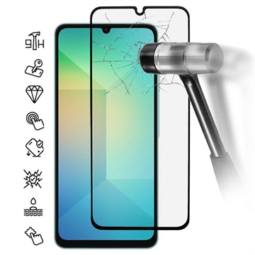 Samsung Galaxy A07 4G/A06 Pełna okładka szkło hartowane na ekran - 9H - czarna krawędź