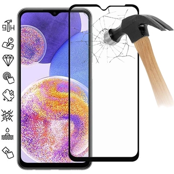 Osłona na Cały Wyświetlacz z Hartowanego Szkła Samsung Galaxy A23 5G - Czarna Krawędź